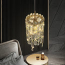 Modern Crystal Round Dining Room Pendant Light Fixture Luxury Indoor Lighting Gold/Chrome LED Bedroom - Ljojo