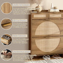 Ljojo™ Rattan Shoe Cabinet: 2 Flip-Top Drawers, 2 Extra Drawers, Compact Entrance Organizer