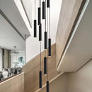 LED Crystal Staircase Chandelier by Ljojo: Black Nordic Design Long Hanging Lamp