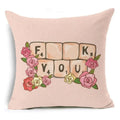 Ljojo Letter Print Pillow Case 45x45 cm Linen Cushion Cover for Home Decor