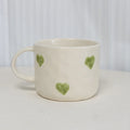 Ljojo 10oz Heart Pattern Ceramic Coffee Mug with Handle, Unique Design, Lovely Gift
