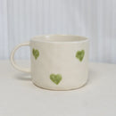 Ljojo 10oz Heart Pattern Ceramic Coffee Mug with Handle, Unique Design, Lovely Gift