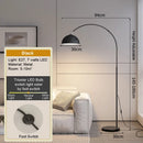 LED Fishing Floor Lamp Modern Stand Light Gold Black White Living Room Decoration