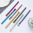 Ljojo 304 Stainless Steel Reusable 5Pcs Bubble Tea Straw Set with Brush and Spoon