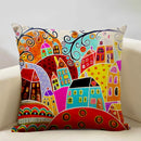 Hand-Painted Retro Country Linen Cushion Cover by Ljojo