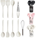 Ljojo 10-Piece Pink Silicone Utensil Set with Box - Non-Stick Kitchen Tools