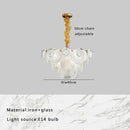 French Milk-white Glass Ceiling Chandelier Gold Lighting by Ljojo – Elegant Bedroom Decor Hanglamp