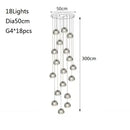 Modern Glass Crystal Chandelier Adjustable Nordic Stairs Light by Ljojo