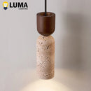 Ljojo Yellow Travertine Pendant Light - Elegant Cave Stone Hanging Lighting for Home Decor