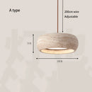 LED Pendant Light: Yellow Cave Stone Wabi Sabi Style Bedside Retro Cream Fixture by Ljojo