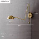 Copper Wall Light Gold Black With Plug Adapter for Foyer Bedroom Study - Ljojo