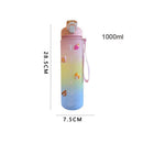 Ljojo 1L Sport Water Bottle with Straw - Portable Gym Fitness Hydration Jug