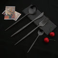 Ljojo 24-Piece Stainless Steel Cutlery Set - Matte Silver Western Flatware Tableware