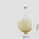 Metal Birdcage LED Pendant Lamp Minimalist Chandelier for Restaurant Bedroom Living Room Glass Pendant Light - Ljojo