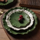 Ljojo Lotus Leaf Ceramic Dinner Plate Set - Japanese Style Tableware