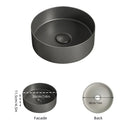 Ljojo 36cm Matte White/Dark Gray Bathroom Sink for Vanity - 14in Diameter