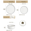 Ljojo 12/24 Piece Black Rim Porcelain Dinnerware Set - Tableware Set for 4