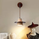 Ljojo LED Wall Lights Nordic Modern Pull Chain Yellow Travertine Stone Bedside Lamp