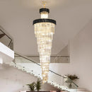 Ljojo Luxury Modern Crystal Chandelier - Black/Gold Loft Lighting Fixture