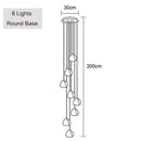 Modern Glass Crystal Chandelier Adjustable Nordic Stairs Light by Ljojo