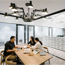 Modern Iron Chandelier Hanging Lusters by Ljojo for Office Desks and Dining Tables