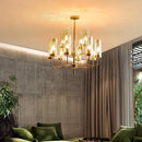 Ljojo Modern American Lustre Glass Chandelier, LED Indoor Lighting for Living, Dining, Bedroom
