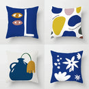 Abstract Geometric Mountain Pillowcase Blue Polyester for Sofa Hotel Office Seat Cushion Cover