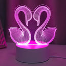 Ljojo 3D Swan Night Light Pink USB Desk Lamp Home Decoration Atmosphere Light