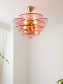 Ljojo Scandinavian Murano Green Pink Glass Chandelier - LED Art Decor for Hotel Restaurant Lobby