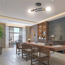 Ljojo Matte Black Gold Ceiling Light for Living Room Bedroom Office