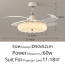 LED Ceiling Fan Light Fixture Quiet Motor European Style Living Room Decoration Ljojo