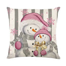 Christmas Party Pillowcase with Santa Claus & Snowman Print for Home Decoration by Ljojo.