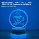 3D Coffee Night Light Decoration Desk Lamp LED Optical Illusion Christmas Home Gift Ljojo