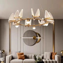 Ljojo Modern Acrylic Butterfly Led Pendant Light Gold Suspend Lamp for Home Decor