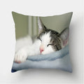 Cute Cat Print Cushion Cover for Sofa Decor by Ljojo