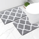 Ljojo Microfiber Bathroom Rugs Set 2 Pc - Non Slip Shaggy Bath Rug