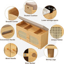 Ljojo™ Bamboo Shoe Storage Bench with Padded Seat and Doored Cabinet