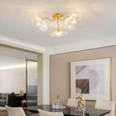 Ljojo Lotus Leaf Glass Ceiling Lamp Chandelier Nordic Hanging Light E14 Bulb Optional