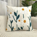 Boho Floral Tufted Cotton Throw Pillow Cover for Couch and Bed by Ljojo