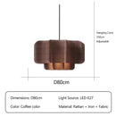 Ljojo Japanese Rattan Fabric Chandelier LED Pendant Light Retro Art Indoor Home Decor