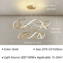 Modern Waves Metal LED Pendant Lights Luxury for Living Room Chandelier Bedroom by Ljojo