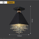 Ljojo Retro K9 Crystal Ceiling Light Fixture Black/Golden LED Cafe Lamp