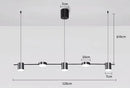 Ljojo Modern Rotate LED Chandelier for Living Room Dining Office Black Pendant Lights