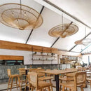 Ljojo Japanese Wabi Sabi Rattan Pendant Lamp Rustic Chandelier for Living Room & Cafe