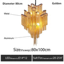 Ljojo Luxury Italy Designer Tassel Chandelier Aluminum Chain Living Room Lighting Fixtures