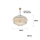 Nordic Minimalist LED Chandelier Round Pendant Crystal Hanging Light Ljojo