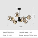 Ljojo Modern Glass Ball Pendant Light for Living Room, Dining Room, LED Indoor Lighting