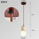 Travertine Pendant Lamp Stone Chandelier with Glass Ball - Luxurious Hanging Light for Bedroom by Ljojo