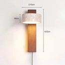 Bedroom Headboard Wall Lamp French Medieval Solid Wood Retro Lighting Cream Wabi-Sabi Ljojo