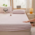 Ljojo 2025 Warm Fleece Fitted Sheet Set, Cozy Mattress Cover & Pillowcase, 3D Flower Design